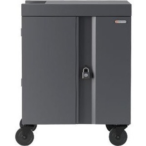 Bretford Pre-wired CUBE Cart - 2 Shelf - 5" Caster Size - Steel - 30" Width x 26.50" Depth x 37.50" Height - Platinum - For 36 Devices