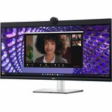 Dell P3424WEB 34" Class Webcam UW-QHD Curved Screen LED Monitor - 21:9 - Black, Silver