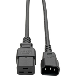 Eaton Tripp Lite Series Power Cord, C19 to C14 - Heavy-Duty, 15A, 250V, 14 AWG, 6 ft. (1.83 m), Black