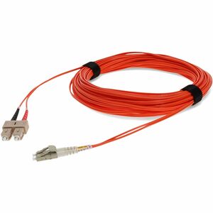 AddOn 15m LC to SC Orange OM1 Duplex OFNR (Riser-Rated) Fiber Patch Cable 23AWG