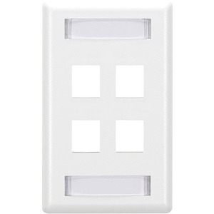 Black Box GigaStation2 4 Socket Network Faceplate - 4 x Socket(s) - White