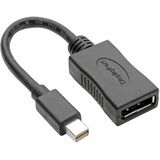 Eaton Tripp Lite Series Keyspan Mini DisplayPort to DisplayPort Adapter, 4K 60 Hz, Black (M/F), 6-in. (15.24 cm)