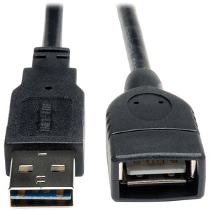 Eaton Tripp Lite Series Universal Reversible USB 2.0 Extension Cable (Reversible A to A M/F), Black, 10 ft. (3.05 m)