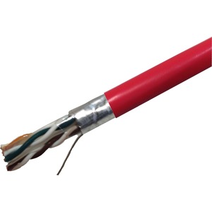 Weltron CAT6 Stranded Shielded (CMR) Network Cable - 1000 ft Category 6 Network Cable for Network Device - First End: 1 x Bare Wire - Second End: 1 x Bare Wire - Shielding - 23 AWG - Red