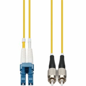 AddOn 30m LC to FC Yellow OS2 Duplex OFNR (Riser-Rated) SMF Fiber Patch Cable