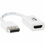 Eaton Tripp Lite Series DisplayPort to HDMI Active Adapter (M/F) - 4K 60Hz, HDR, DP 1.2, HDCP 2.2, White, 6 in.