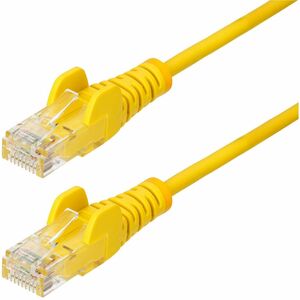 StarTech.com 2ft Yellow Slim CAT6 Ethernet Cable, Slim Snagless RJ45, UTP, LSZH, 28AWG Bare Copper, Slim Network Patch Cord, Fluke Tested