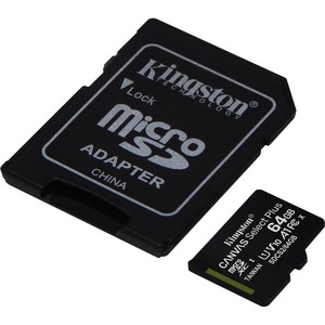 Kingston Canvas Select Plus SDCS2 64 GB Class 10/UHS-I (U1) microSDXC - 1 - 100 MB/s Read - Lifetime Warranty