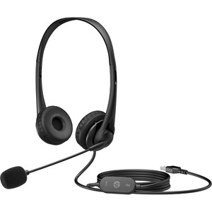 HP Stereo USB Headset G2 - Stereo - USB Type A - Wired - Over-the-head - Binaural - Ear-cup - Noise Canceling - Black