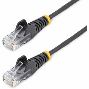 StarTech.com 2ft Black Slim CAT6 Ethernet Cable, Slim Snagless RJ45, UTP, LSZH, 28AWG Bare Copper, Slim Network Patch Cord, Fluke Tested
