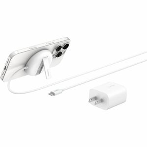 Belkin BoostCharge Pro Induction Charger - For Qi2-enabled Device, iPhone, AirPod, Smartphone, Earbud - Input connectors: USB - Fast Charging, Magnetic, Magnetic Alignment, Compact, MagSafe Technology, Current Detection, Overload Protection, Overvoltage Protection, Fire Resistant