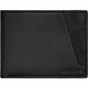 Champs Iconic Carrying Case (Wallet) Credit Card - Black - RFID Resistant - Top Grain Leather Body - Textured - 3.5" Height x 4.3" Width x 0.3" Depth - Male
