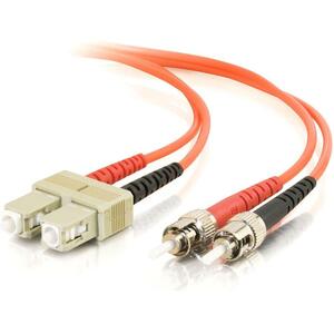 C2G 7m SC-ST 50/125 OM2 Duplex Multimode PVC Fiber Optic Cable (USA-Made) - Orange