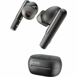 Poly Voyager Free 60+ UC Earset - Microsoft Teams Certification - Google Assistant, Siri - Stereo - True Wireless - Bluetooth - 98.4 ft - 20 Hz to 20 kHz - Earbud - Binaural - In-ear - Noise Cancelling Microphone - Carbon Black