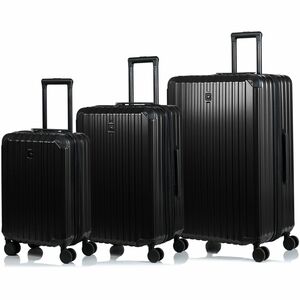 CHAMPS Element Collection - 3-piece Hardside Luggage set - Black