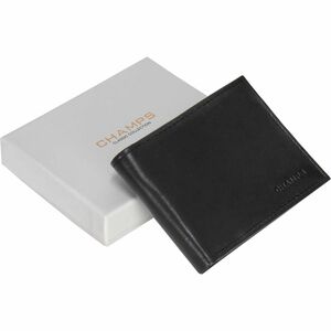 Champs Classic Carrying Case (Wallet) Credit Card - Black - RFID Resistant - Sheepskin Body - 3.5" Height x 4.3" Width x 0.3" Depth - Male