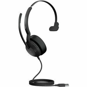 Jabra Evolve2 50 Headset - Microsoft Teams Certification - Mono - USB Type C, USB Type A - Wired/Wireless - Bluetooth - 98.4 ft - 20 Hz to 20 kHz - On-ear - Monaural - Supra-aural - 5.58 ft Cable - MEMS Technology, Noise Cancelling Microphone - Noise Canceling