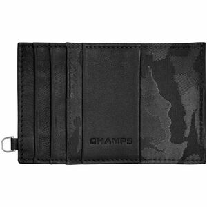 Champs Camo Carrying Case Rugged (Wallet) Credit Card - Black - RFID Resistant - Top Grain Cowhide Leather Body - camo-printed fabric - 0" Height x 4.5" Width x 0.2" Depth - Male