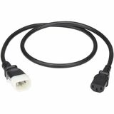 Eaton Tripp Lite Series PDU Power Cord, C13 to P-Lock C14 - North America and Europe Rated, 10A, 250V, 18 AWG, 4 ft. (1.2 m), Black