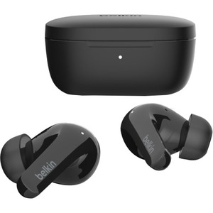 Belkin SOUNDFORM Flow Noise Cancelling Earbuds - Mono, Stereo - Wireless - Bluetooth - 32.8 ft - Earbud - Binaural - In-ear - Noise Canceling - Black