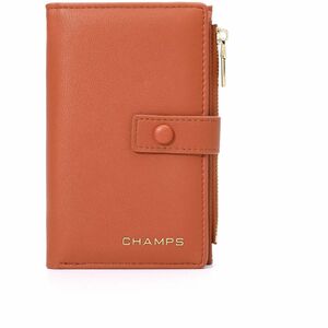 Champs Iconic Carrying Case (Wallet) Credit Card - Tan - Vegan Leather, Faux Leather Body - 1" Height x 5.8" Width