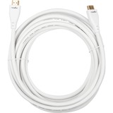 Rocstor Premium HDMI Cable with Ethernet - 4K/60Hz - 25 ft HDMI A/V Cable for Projector, Flat Panel Display, Satellite Receiver, DVD Player, Gaming Console, HDTV, Satellite Receiver, Blu-ray Player, Computer, Cable Box, Home Theater System, ... - First End: 1 x 19-pin HDMI 2.0 Digital Audio/Video - Male - Second End: 1 x 19-pin HDMI 2.0 Digital Audio/Video - Male - 18 Gbit/s - Supports up to 4096 x 2160 - Shielding - Gold Plated Connector - 28 AWG - White - 1