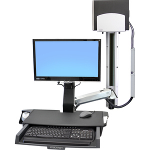Ergotron StyleView Multi Component Mount for CPU, Flat Panel Display, Mouse, Keyboard - 24" Screen Support - 32 lb Load Capacity - 75 x 75, 100 x 100 - VESA Mount Compatible - Aluminum, Plastic