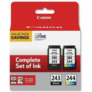 Canon PG-243 / CL-244 Original Laser Ink Cartridge - Value Pack - Black, Color Pack
