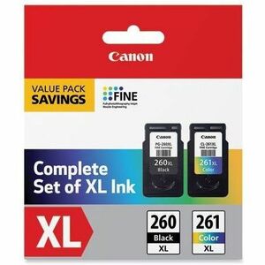 Canon PG-260 XL / CL-261 XL Original High Yield Inkjet Ink Cartridge - Value Pack - Black, Cyan, Magenta, Yellow - 2 / Pack
