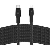 Belkin USB-C Cable with Lightning Connector - 9.80 ft Lightning/USB-C Data Transfer Cable for iPhone, iPad, iPod, iPad Air, iPad Pro, iPad mini - First End: 1 x USB Type C - Male - Second End: 1 x Lightning - Male - MFI - Black