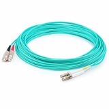 AddOn 17m SC to LC Aqua OM4 Duplex OFNP (Plenum-Rated) Fiber Patch Cable
