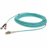 AddOn 30m ST to LC Aqua OM3 Duplex OFNR (Riser-Rated) Fiber Patch Cable