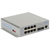 Omnitron Systems OmniConverter 10G/M, 2xSFP/SFP+, 4xRJ-45, 1xAC Powered Extended Temp