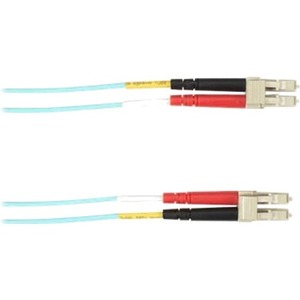 Black Box Colored Fiber OS2 9/125 Singlemode Fiber Optic Patch Cable - OFNR PVC - 19.69 ft Fiber Optic Network Cable for Network Device - First End: 2 x LC Network - Male - Second End: 2 x LC Network - Male - 10 Gbit/s - Patch Cable - OFNR - Aqua - TAA Compliant