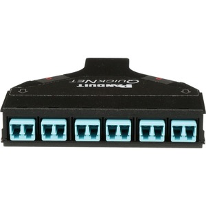 Panduit QuickNet SFQ MPO-LC Cassette, OM4+, 12 Fiber, Method A - 24 x LC Network - Female - Aqua