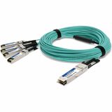 AddOn Brocade® (Formerly) Compatible TAA Compliant 40GBase-AOC QSFP+ to 4xSFP+ Active Optical Cable (850nm, MMF, 20m)