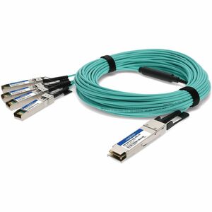 AddOn Brocade® (Formerly) Compatible TAA Compliant 40GBase-AOC QSFP+ to 4xSFP+ Active Optical Cable (850nm, MMF, 20m)