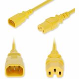 AddOn 8ft C14 Male to C15 Female High-Temperature 14 AWG 250V at 15A PVC SJT (Service Junior Thermoplastic) Yellow Power Cable