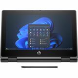HP Fortis Flip G1i 11.6" Touchscreen Convertible 2 in 1 Notebook - HD - Intel N-Series N150 - 4 GB - 128 GB Flash Memory - Jet Black - Smart Buy - Intel Chip - 1366 x 768 - Windows 11 Pro - Intel UHD Graphics - BrightView - Front Camera/Webcam - 10 Hours Battery Run Time - IEEE 802.11ax Wireless LAN Standard