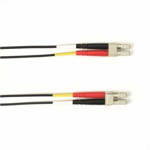 Black Box Fiber Optic Duplex Patch Network Cable - 6.50 ft Fiber Optic Network Cable for Network Device - First End: 2 x LC Network - Male - Second End: 2 x LC Network - Male - 1 Gbit/s - Patch Cable - OFNR - 62.5/125 &micro;m - Black - TAA Compliant
