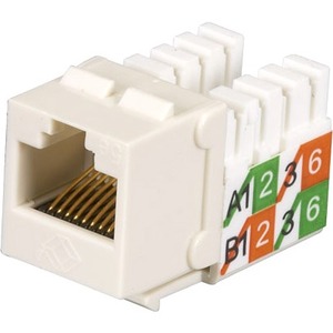 Black Box GigaBase2 Cat. 5e Universal Wiring Jack - 1 - RJ-45 Network Female - Tin Plated - Office White - TAA Compliant
