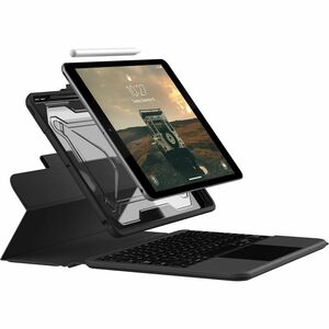 Urban Armor Gear Rugged Keyboard/Cover Case (Folio) for 10.2" Apple iPad (7th Generation), iPad (8th Generation), iPad (9th Generation) Tablet - Black, Ash