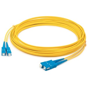 AddOn 67m SC to SC Yellow OS2 Duplex OFNP (Plenum-Rated) SMF Fiber Patch Cable