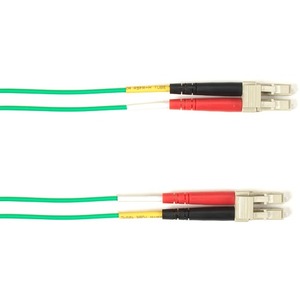 Black Box Fiber Optic Duplex Patch Network Cable - 49.20 ft Fiber Optic Network Cable for Network Device - First End: 2 x LC Network - Male - Second End: 2 x LC Network - Male - 1 Gbit/s - Patch Cable - OFNP - Green - TAA Compliant