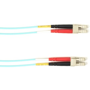 Black Box Fiber Optic Duplex Patch Network Cable - 32.80 ft Fiber Optic Network Cable for Network Device - First End: 2 x LC Network - Male - Second End: 2 x LC Network - Male - 10 Gbit/s - Patch Cable - LSZH - 50/125 &micro;m - Aqua - TAA Compliant