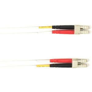 Black Box Fiber Optic Duplex Patch Network Cable - 9.80 ft Fiber Optic Network Cable for Network Device - First End: 2 x LC Network - Male - Second End: 2 x LC Network - Male - 10 Gbit/s - Patch Cable - OFNR - White - TAA Compliant