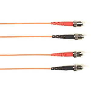 Black Box Fiber Optic Duplex Patch Network Cable - 26.30 ft Fiber Optic Network Cable for Network Device - First End: 2 x ST Network - Male - Second End: 2 x ST Network - Male - 1 Gbit/s - Patch Cable - OFNR - Orange - TAA Compliant