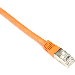 Black Box SlimLine Cat.5e (F/UTP) Patch Network Cable - 5 ft Category 5e Network Cable for Network Device - First End: 1 x RJ-45 Network - Male - Second End: 1 x RJ-45 Network - Male - 1 Gbit/s - Patch Cable - Shielding - Gold Plated Contact - CM - 26 AWG - Orange