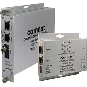 ComNet 2 Channel 10/100 Mbps Ethernet 1550/1310nm - 2 x Network (RJ-45) - 1 x SC Ports - SimplexSC Port - Multi-mode - 1310 nm, 1550 nm Fiber - Fast Ethernet - 10/100Base-TX - 3 km - AC Adapter - Mountable, Rack-mountable