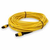 AddOn 50m MPO/APC (Male) to MPO/APC (Male) Yellow OS2 OFNR (Riser-Rated) 12-Strand SMF Type-A (Straight) Fiber Patch Cable